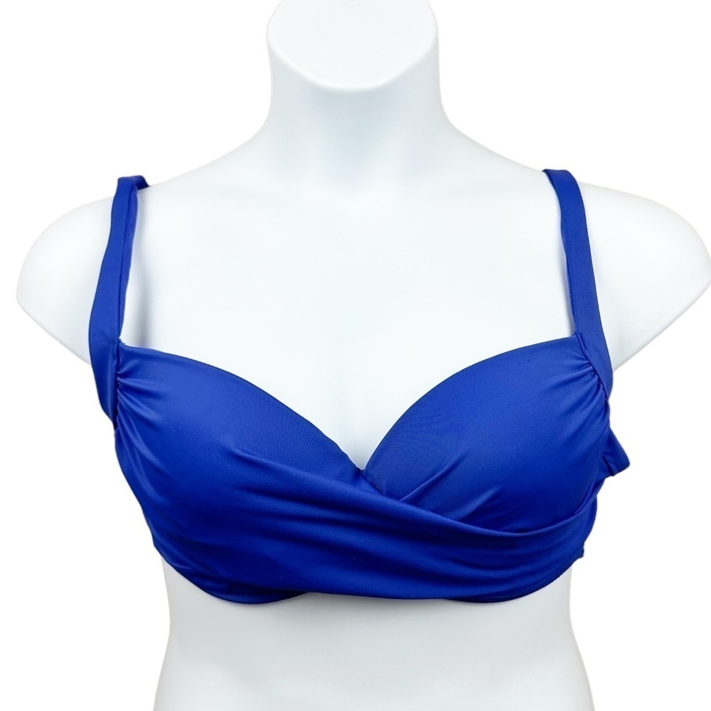 Soma Blue Royal Criss Cross Twist Bikini Top 95536 Size 38C/36D